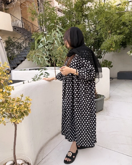 کفتان خال خال مشکی سفید