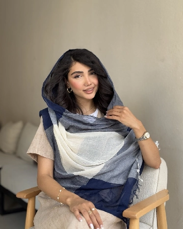 شال زنانه سورمه ای ترکیبی