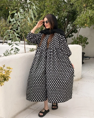 کفتان خال خال مشکی سفید